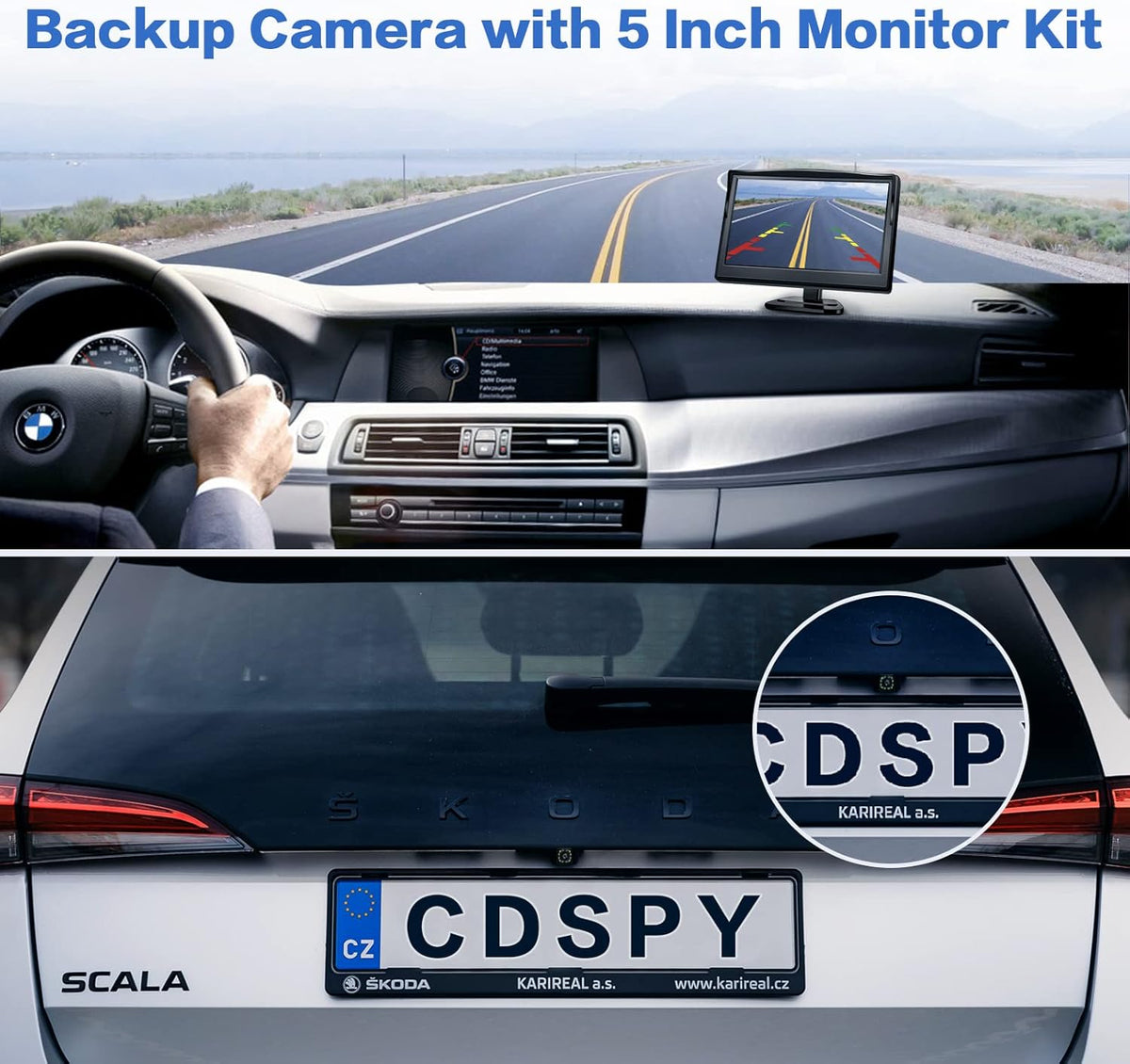 5 Inch Monitor HD 1080P IP69 Waterproof Backup Camera Kit Pack of 2 P70867