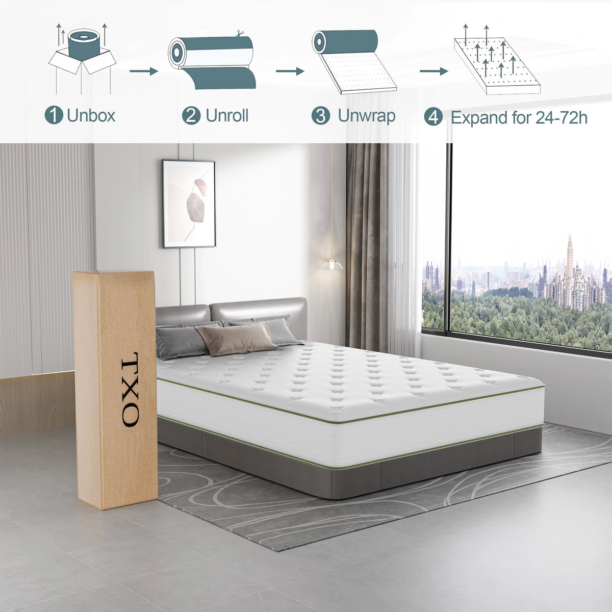 10 Inch Twin Size Gel Memory Foam Hybrid Mattress X2854