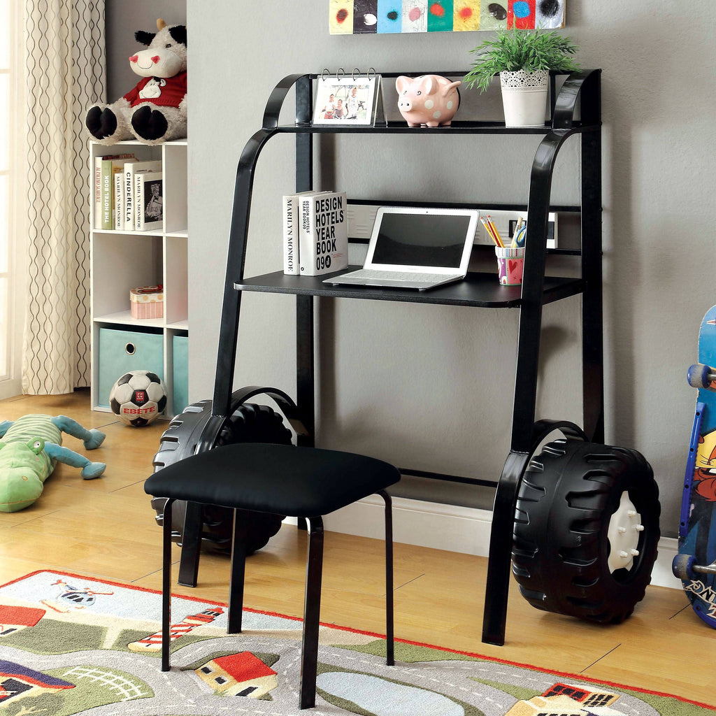 Black 2 Piece Racing Writing Desk Set D9705