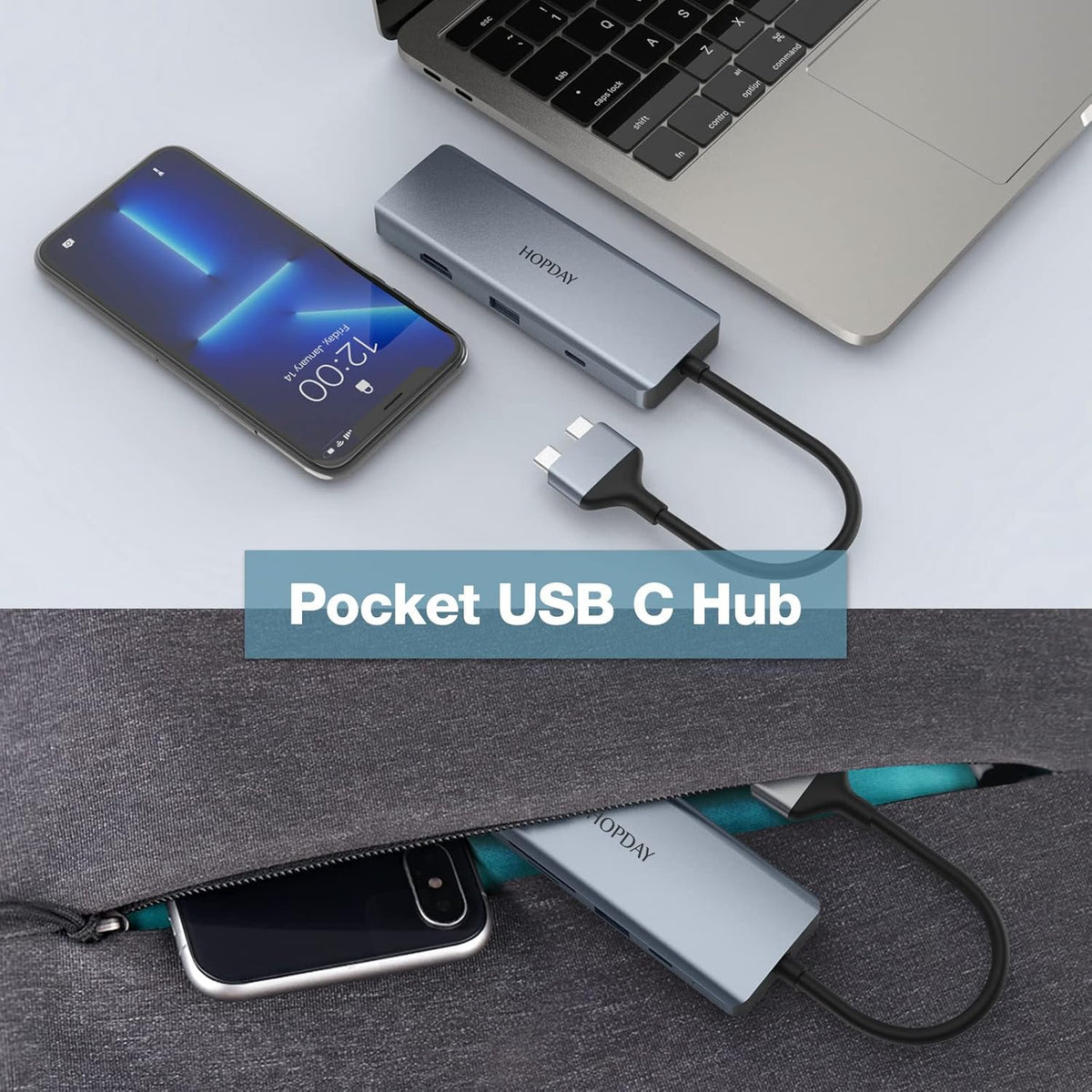 9 in 2 USB C Hub with 4K HDMI, 100W PD, USB 3.0, SD/TF Card Reader, 3.5mm Audio H94739