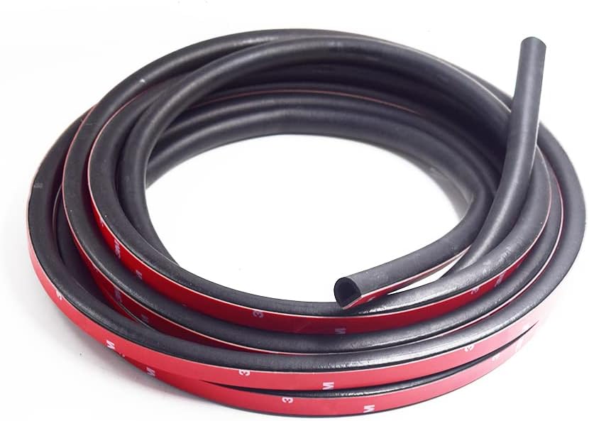 Universal D-Shape EPDM Rubber Door Seal Strip Self Adhesive 20 FT Pack of 2 D769252