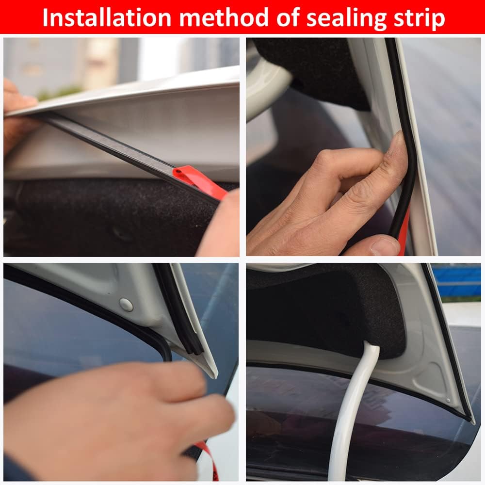 Universal D-Shape EPDM Rubber Door Seal Strip Self Adhesive 20 FT Pack of 2 D769252