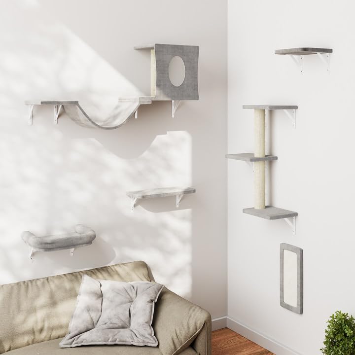 Grey 6pc Cat Wall Furniture Set T494
