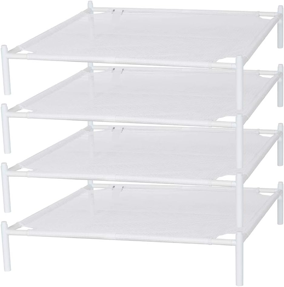 White 4-Pack Stackable Mesh Laundry Drying Rack S305371