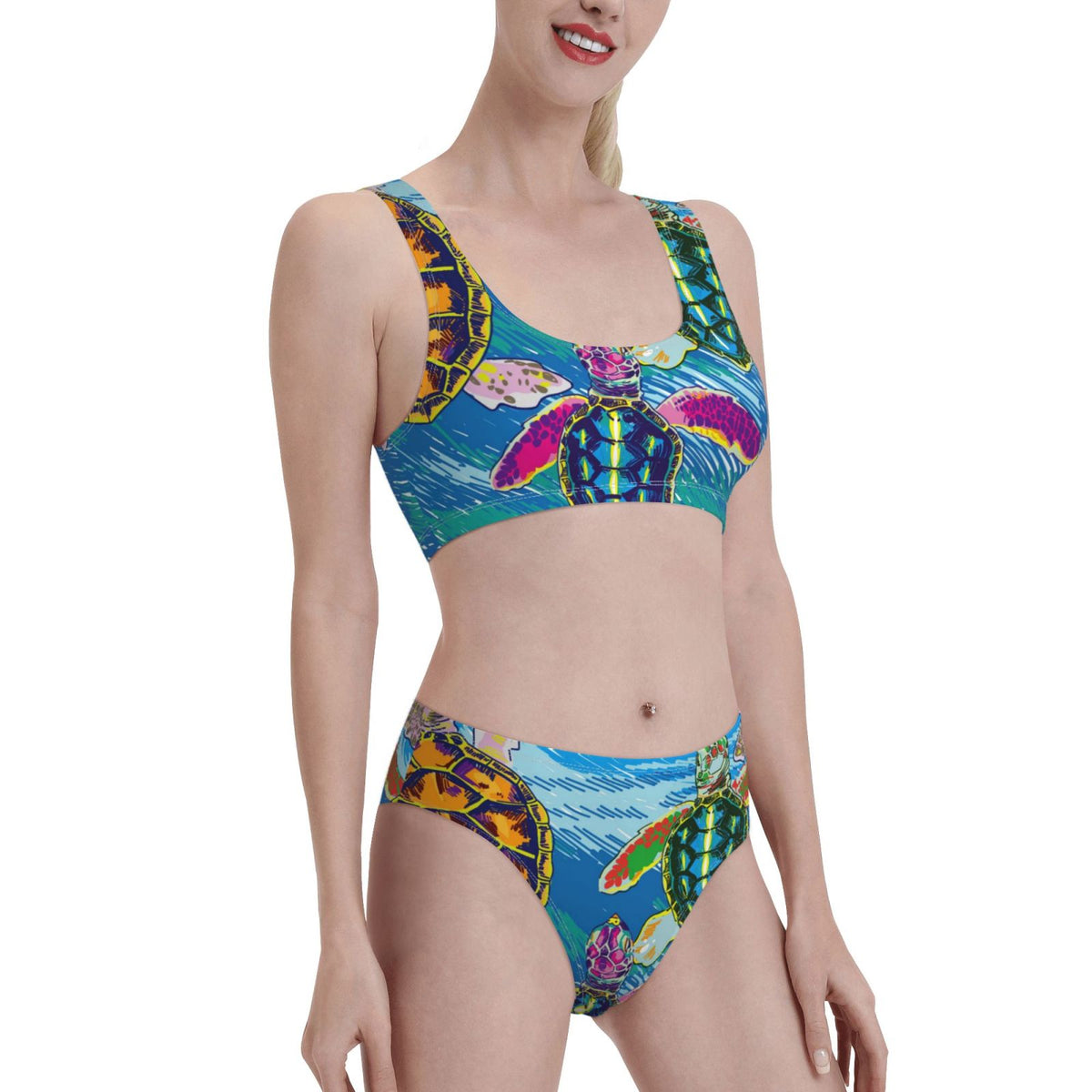High Waisted Bikini Sets with Removable Soft Chest Pad N470