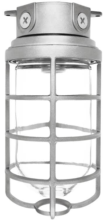 Vapor Proof 200 Ceiling 4x22 Box 3/4x22 White w/ Glass Globe Cast Guard O71242