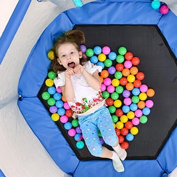 55'' Trampoline with Enclosure Net and Balls M250759