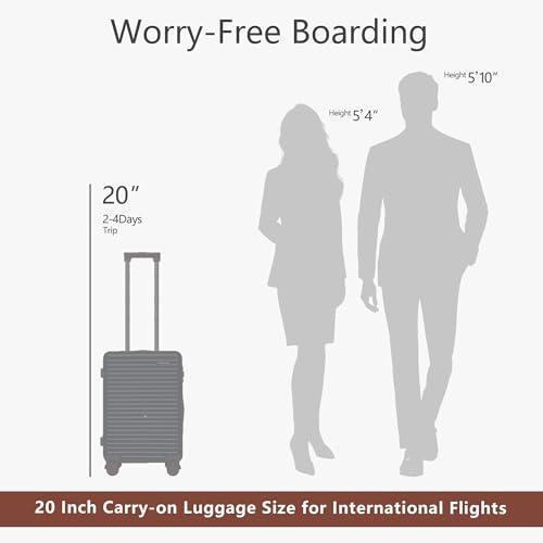 20 Inch Hardside Lightweight Carry on Luggage with Spinner Wheels and TSA Lock U926516
