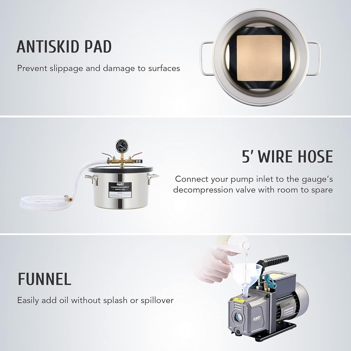 Vacuum Chamber Kit with 3.5cfm Pump, 1.5 Gallon, 38 Micron, 5.7L T8838