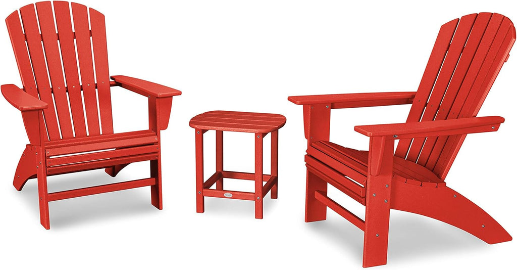 3-Piece Curveback Adirondack Chair Set with Side Table K7119