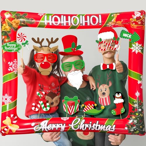 Christmas Photo Booth Props Inflatable Frame 32Pcs F4994