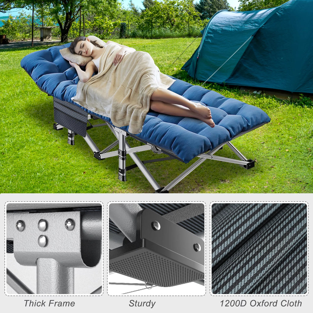 Folding Camping Cot with Mattress and Carry Bag R8711