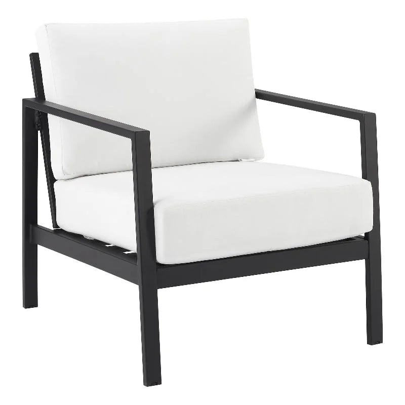 Lightweight Aluminum Outdoor Chair with White Cushions R588267
