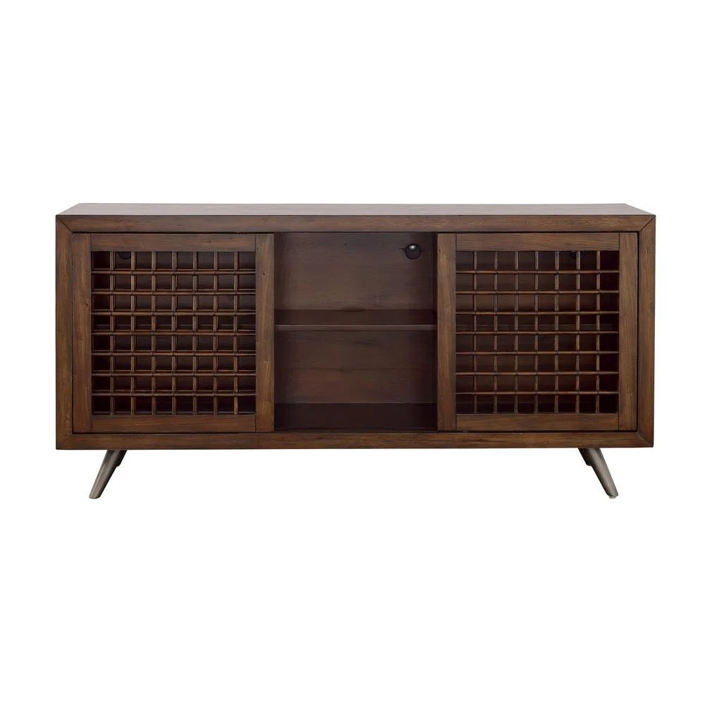 Brown Wood Credenza with Sliding Doors S5241