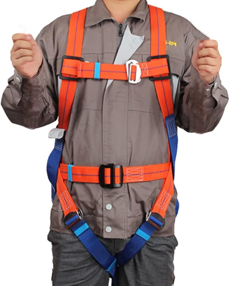 Full Body Safety Harness with Internal Shock Absorbing Lanyard, Orange, Pack of 2 U727999