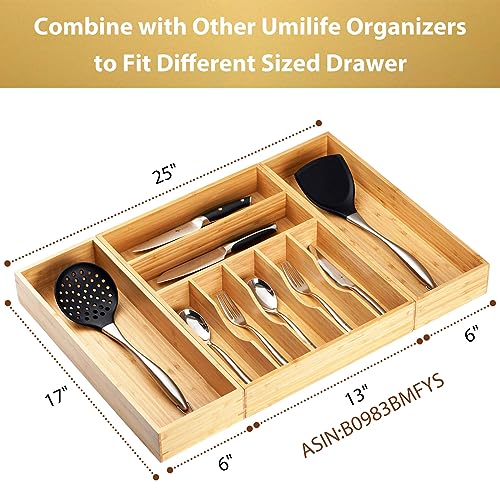2.5" High Bamboo Drawer Organizer Storage Boxes J9309