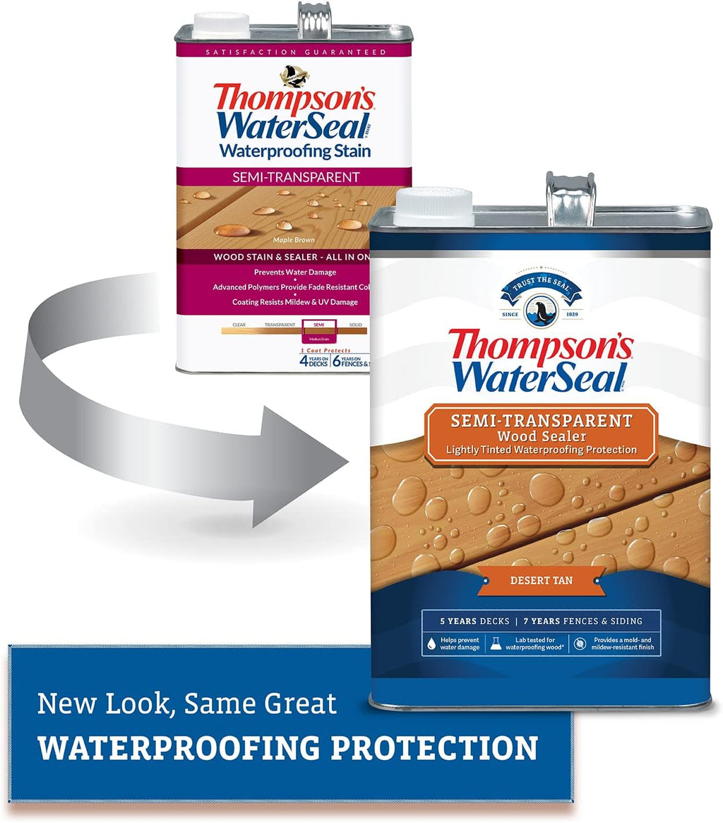 Semi-Transparent Waterproofing Wood Stain and Sealer, Desert Tan, 1 Gallon K3420