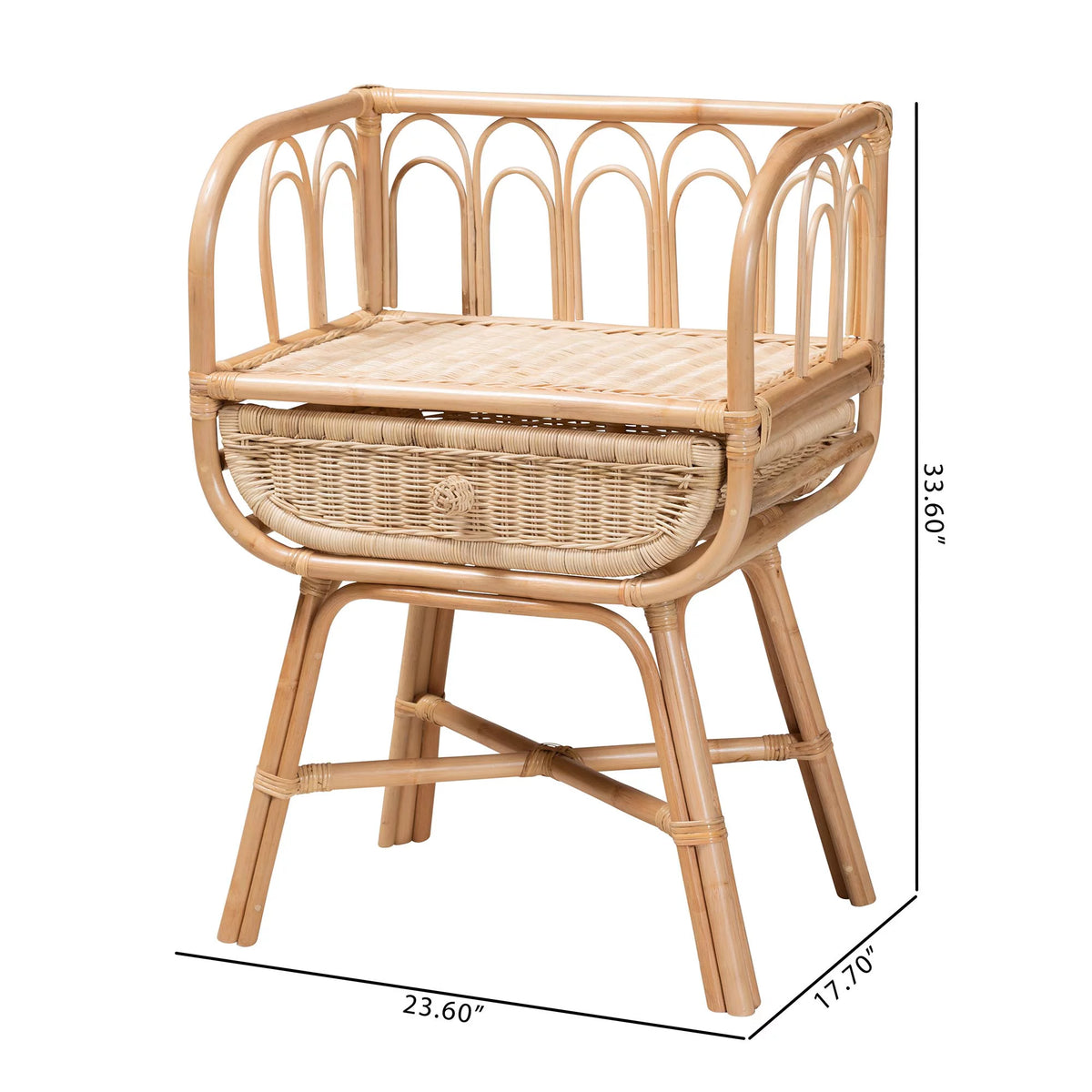 Natural Brown Rattan Nightstand N890347