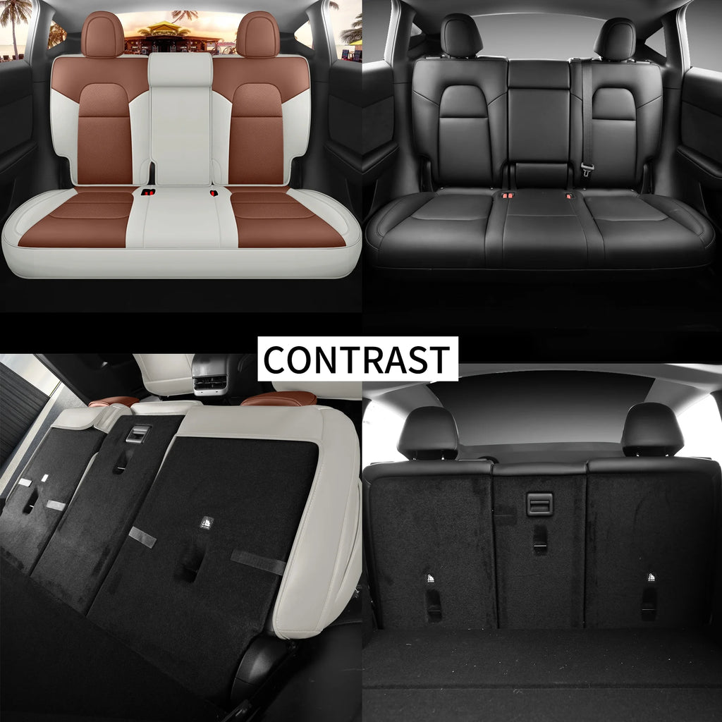 Brown and Beige Car Seat Cover S891