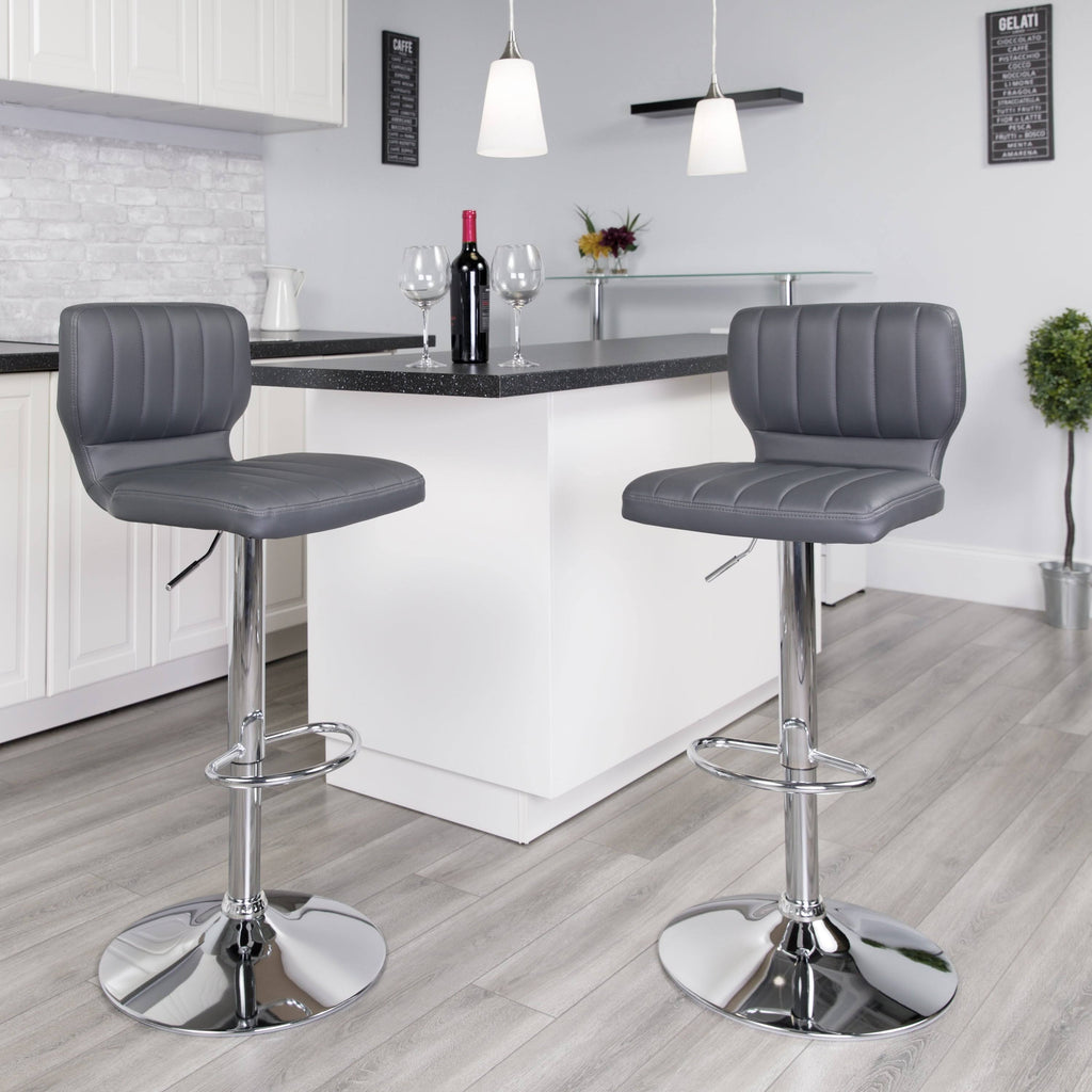 Contemporary Vinyl Adjustable Height Barstool R998
