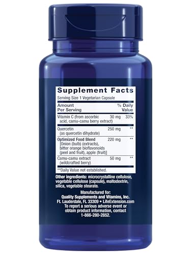 250 mg Quercetin with Vitamin C and Camu-Camu Extract, 60 Vegetarian Capsules C48987