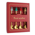 4Pcs Christmas Spoons Stainless Steel Gold Y3995