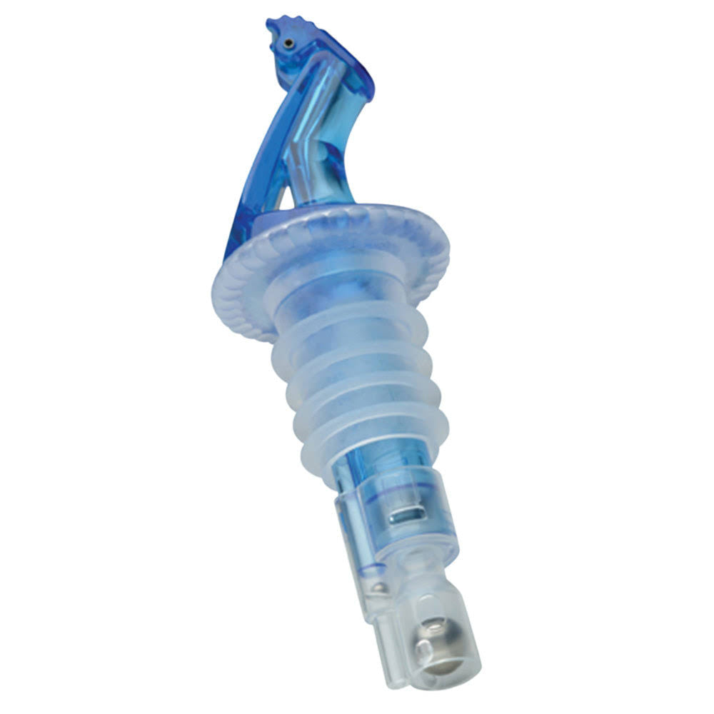 300 Bl F 3 oz. Ocean Blue Measured Liquor Pourer with Fliptop - 12/Pack M1513