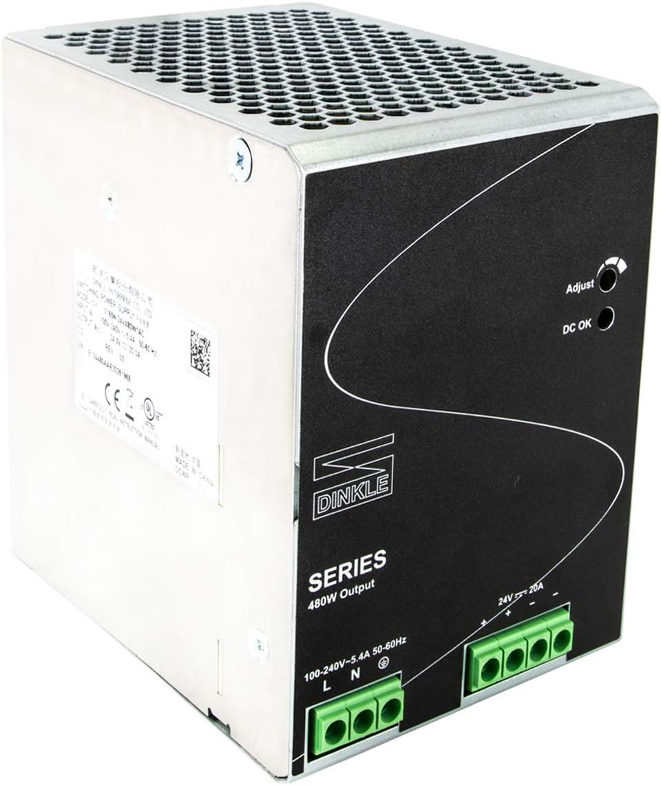 24V DC 120W 5A DIN-Rail Power Supply, Pack of 2 Q481