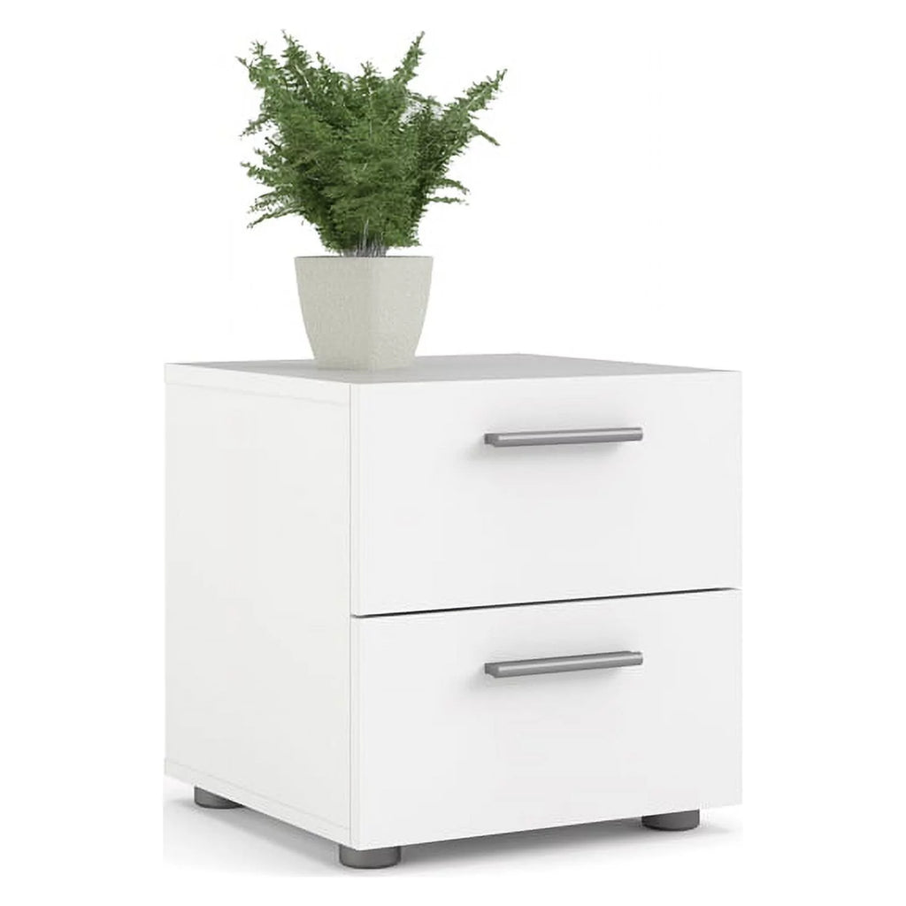 White 2 Piece 8 Drawer Double Dresser and Nightstand Bedroom Set G661