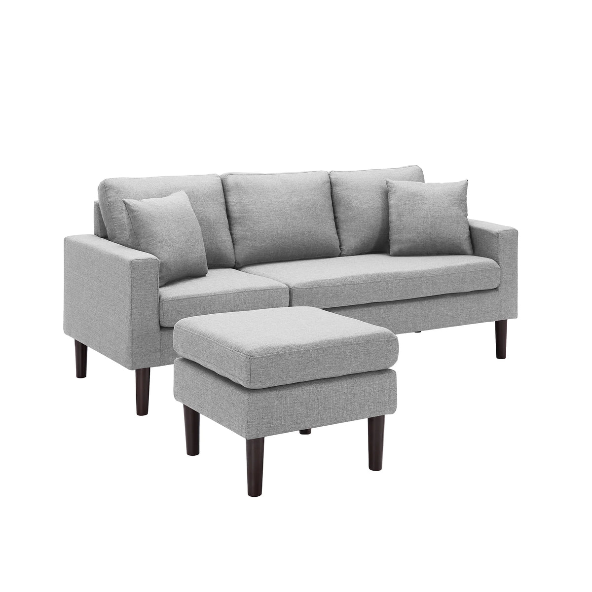 Light Grey Fabric Left Hand Facing Sectional Sofa J645