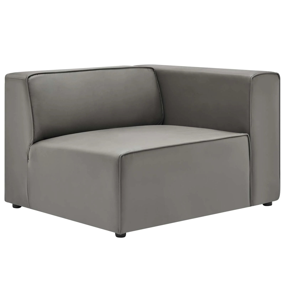 Grey Faux Vegan Leather Sectional Sofa Set X954