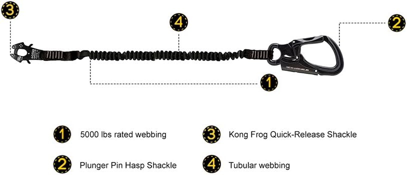 Black 23kN Retention Lanyard with Snap Hook G540035