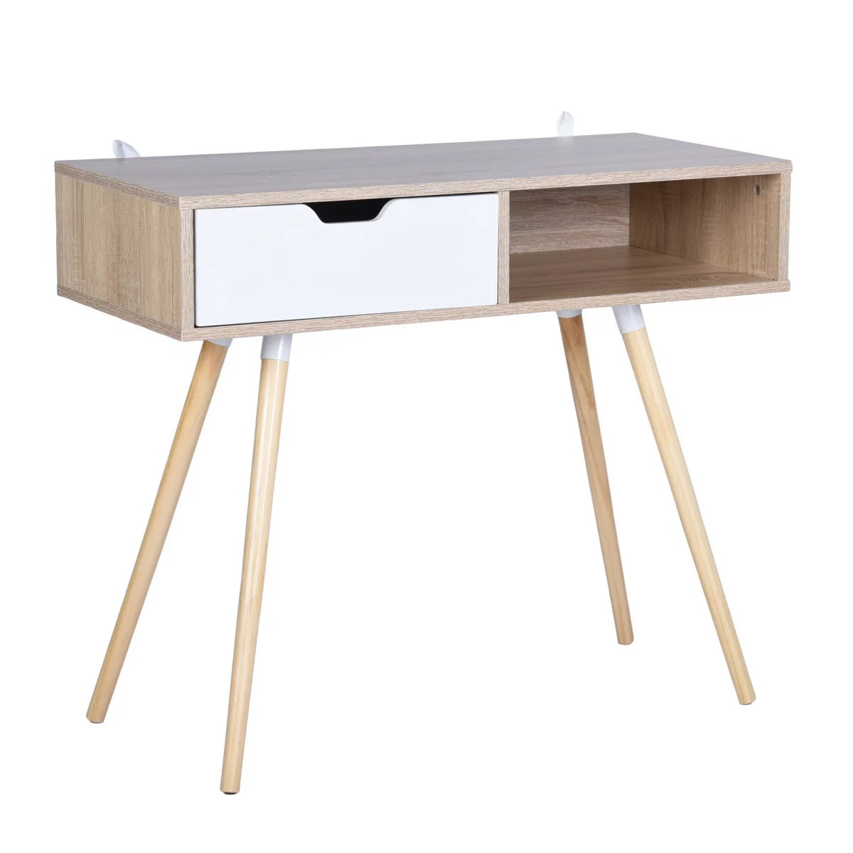 35.4" Oak Computer Desk With Drawer Q2701
