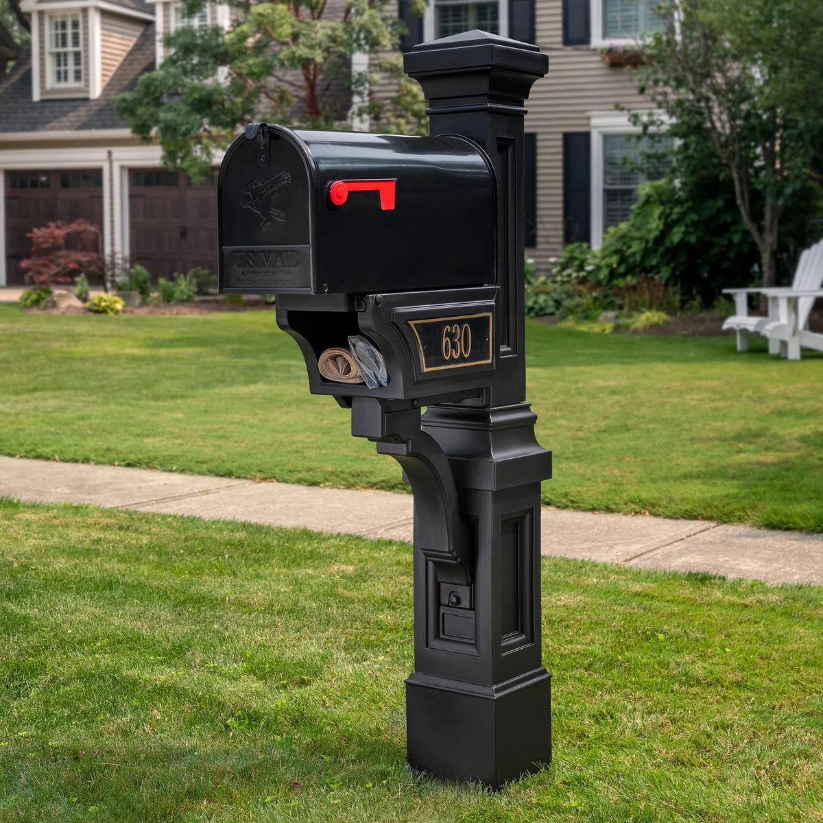 Onyx Black Plastic Mailbox Post Kit D578239