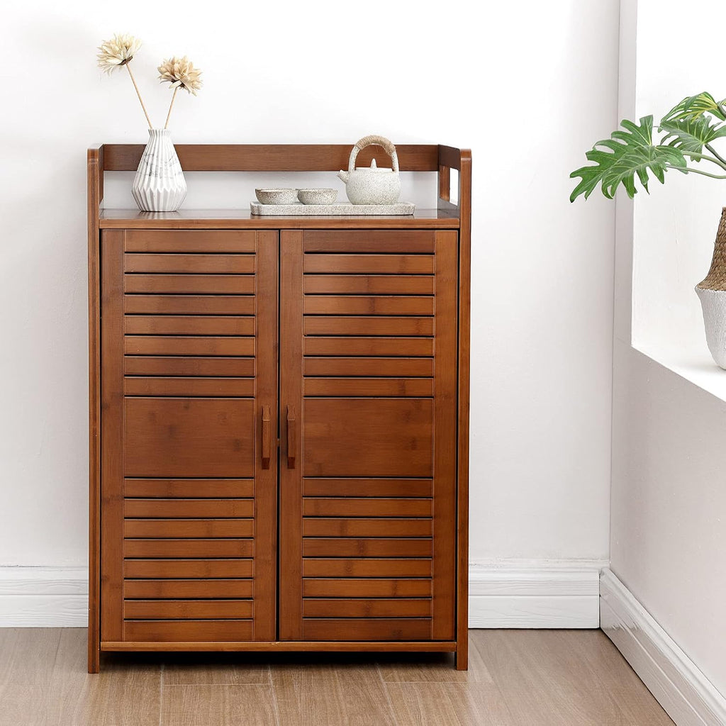 Bamboo Floor Storage Cabinet with 2 Doors U1495