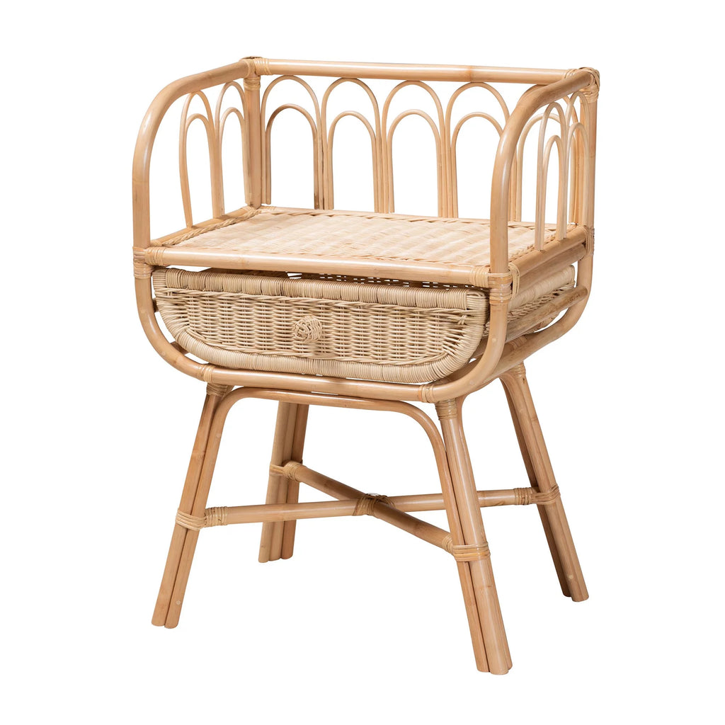 Natural Brown Rattan Nightstand N890347