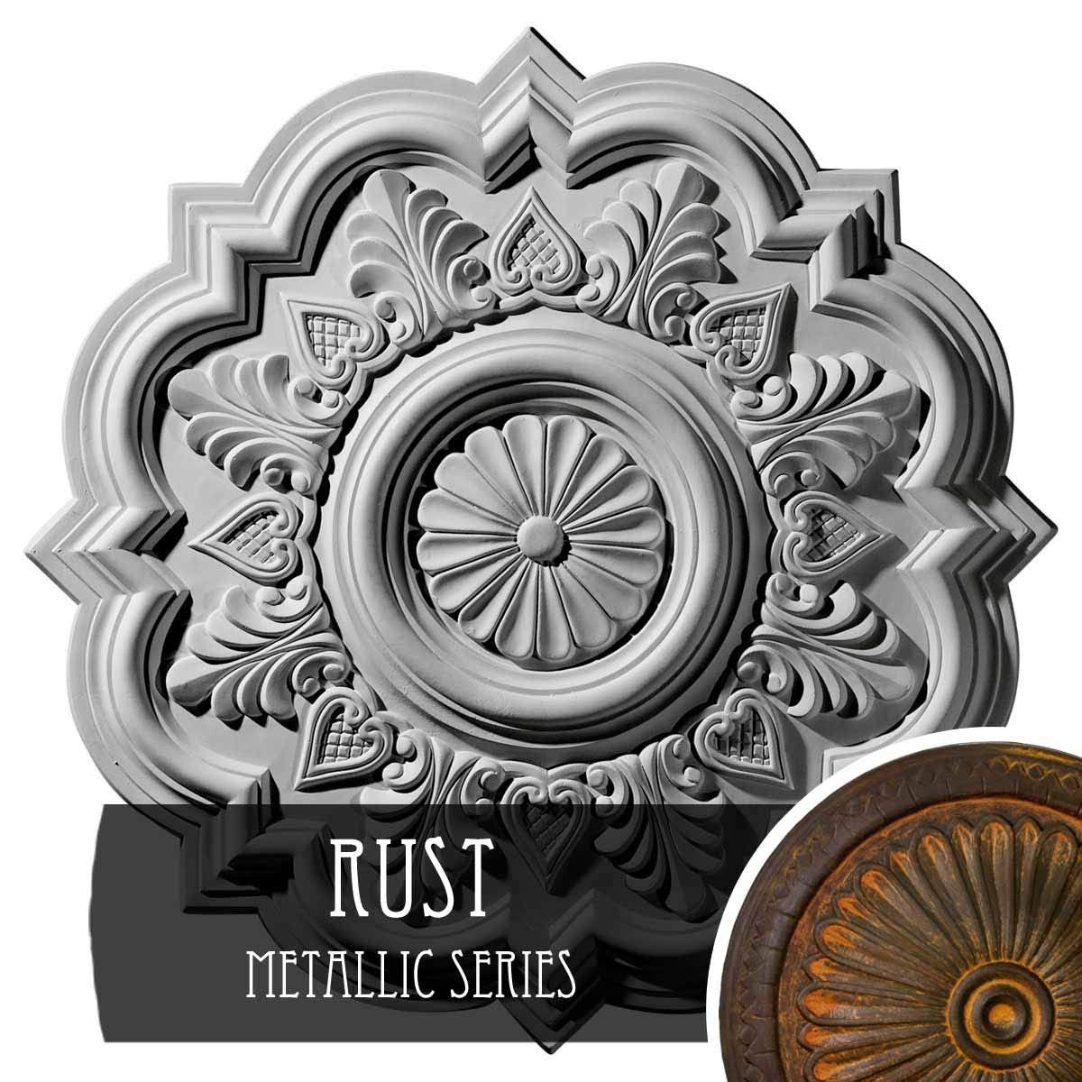 20 1/4x22OD x 1 1/2x22P Ceiling Medallion Hand-Painted Rust D644071