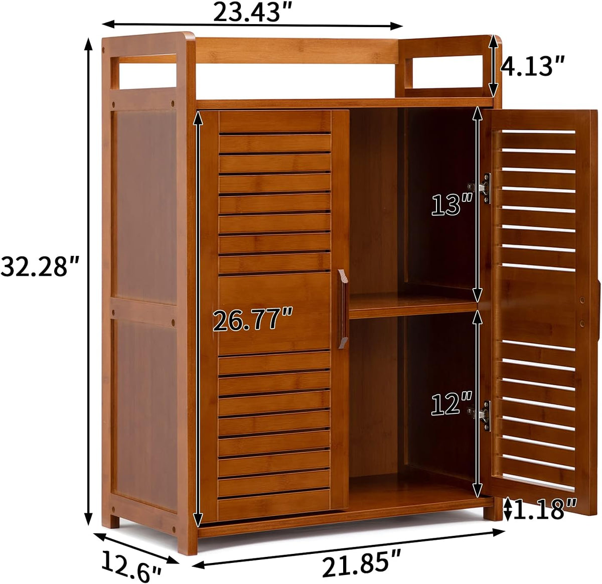 Bamboo Floor Storage Cabinet with 2 Doors U1495