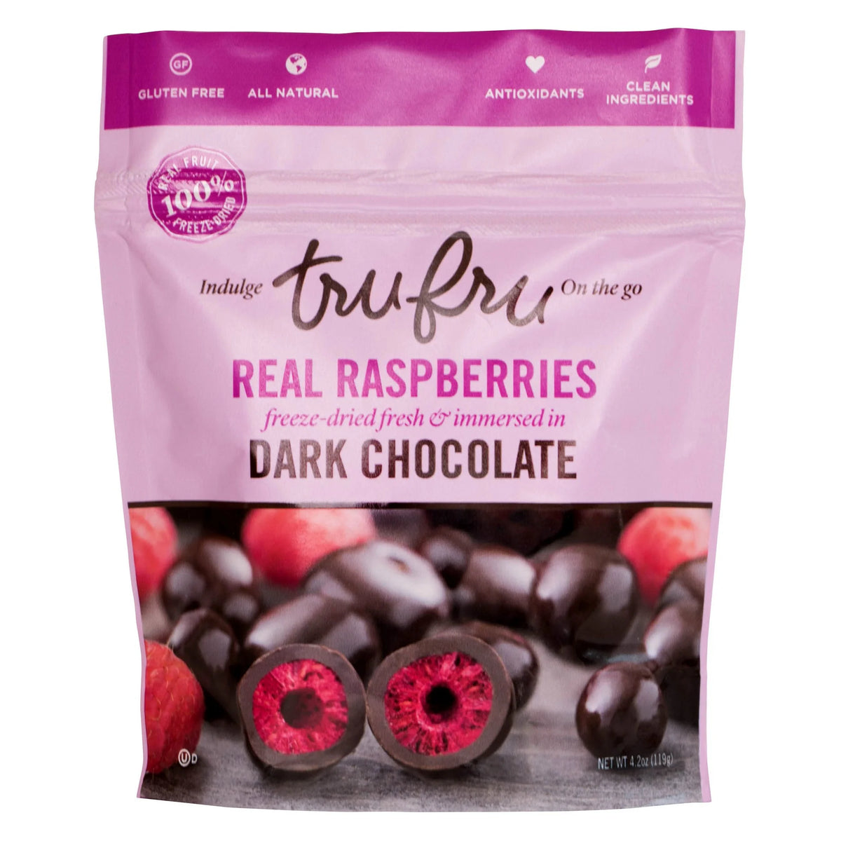 Dark Chocolate Dipped Freeze-Dried Raspberries, 4.2oz (Pack of 10) F644