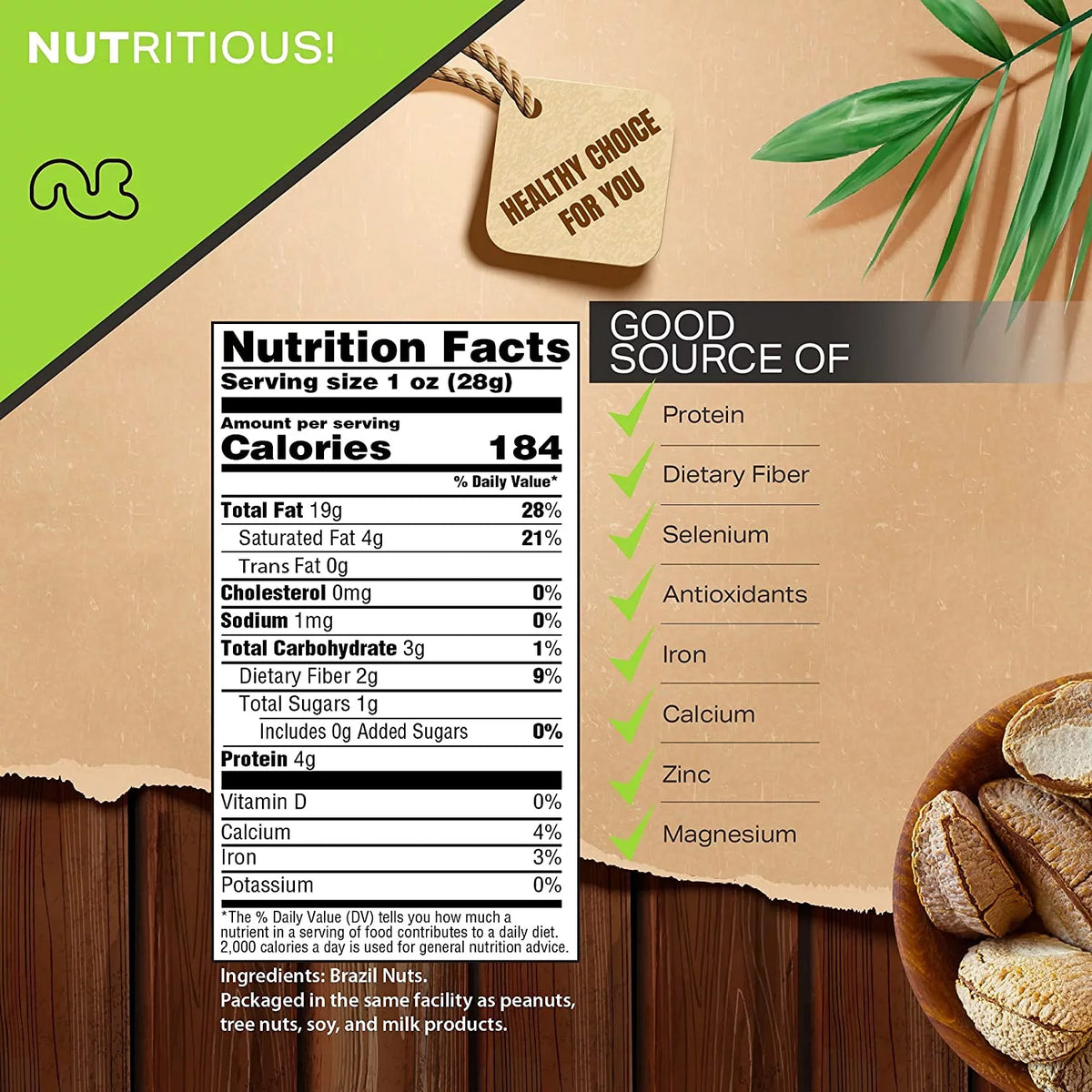Raw In Shell Brazil Nuts (48oz - 3 lbs) M839937