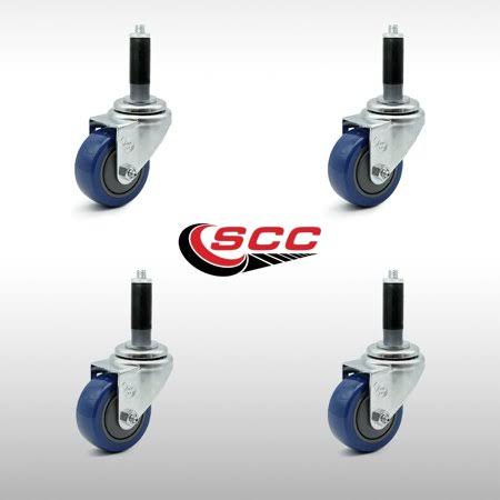 Blue Polyurethane Swivel Caster Set of 4 I7206