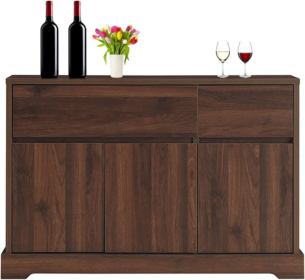 Walnut Buffet Sideboard with 2 Drawers and 2 Cabinets W224274