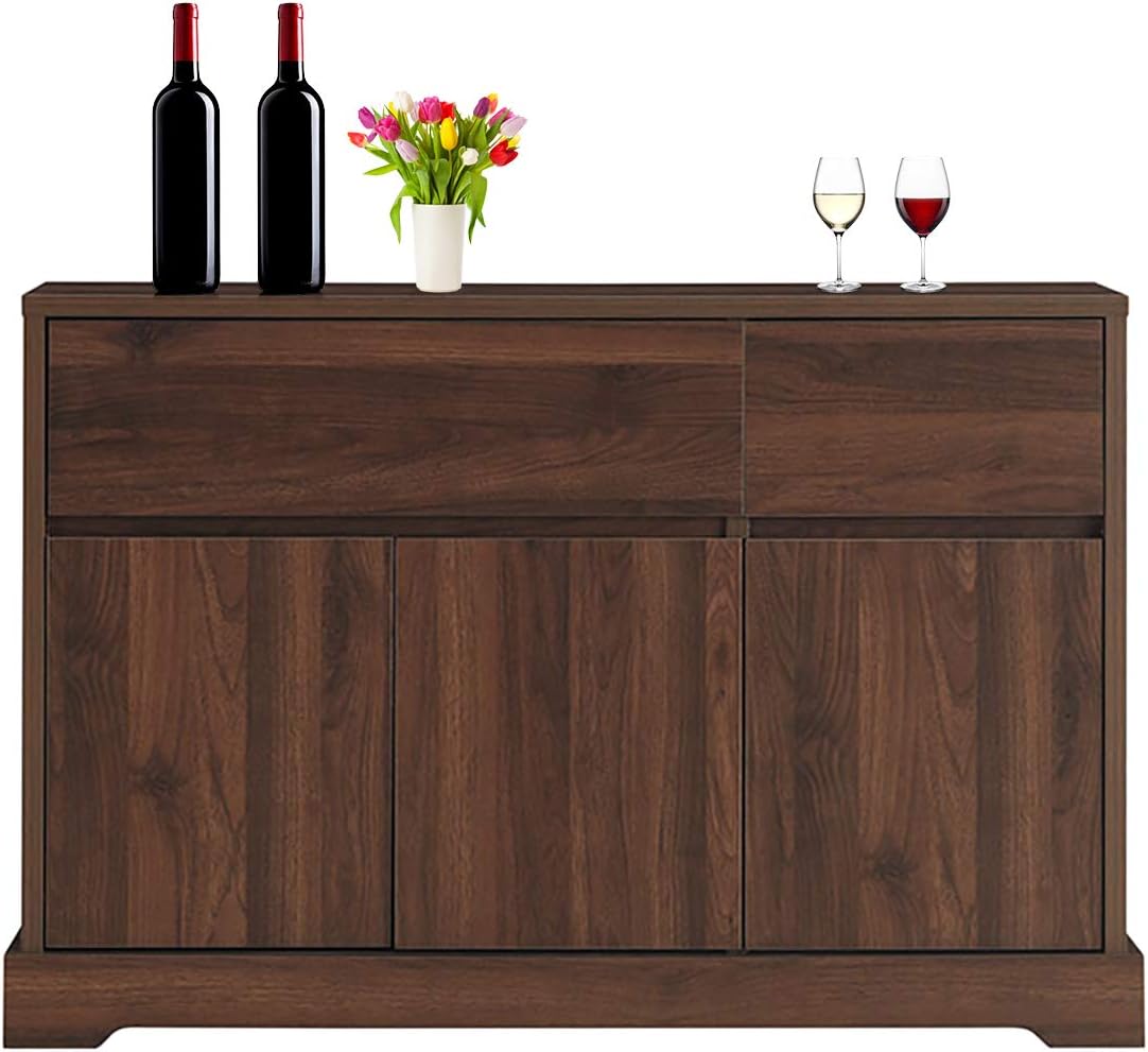 Walnut Buffet Sideboard with 2 Drawers and 2 Cabinets W224274
