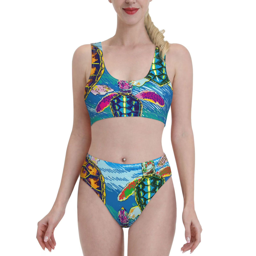 High Waisted Bikini Sets with Removable Soft Chest Pad N470
