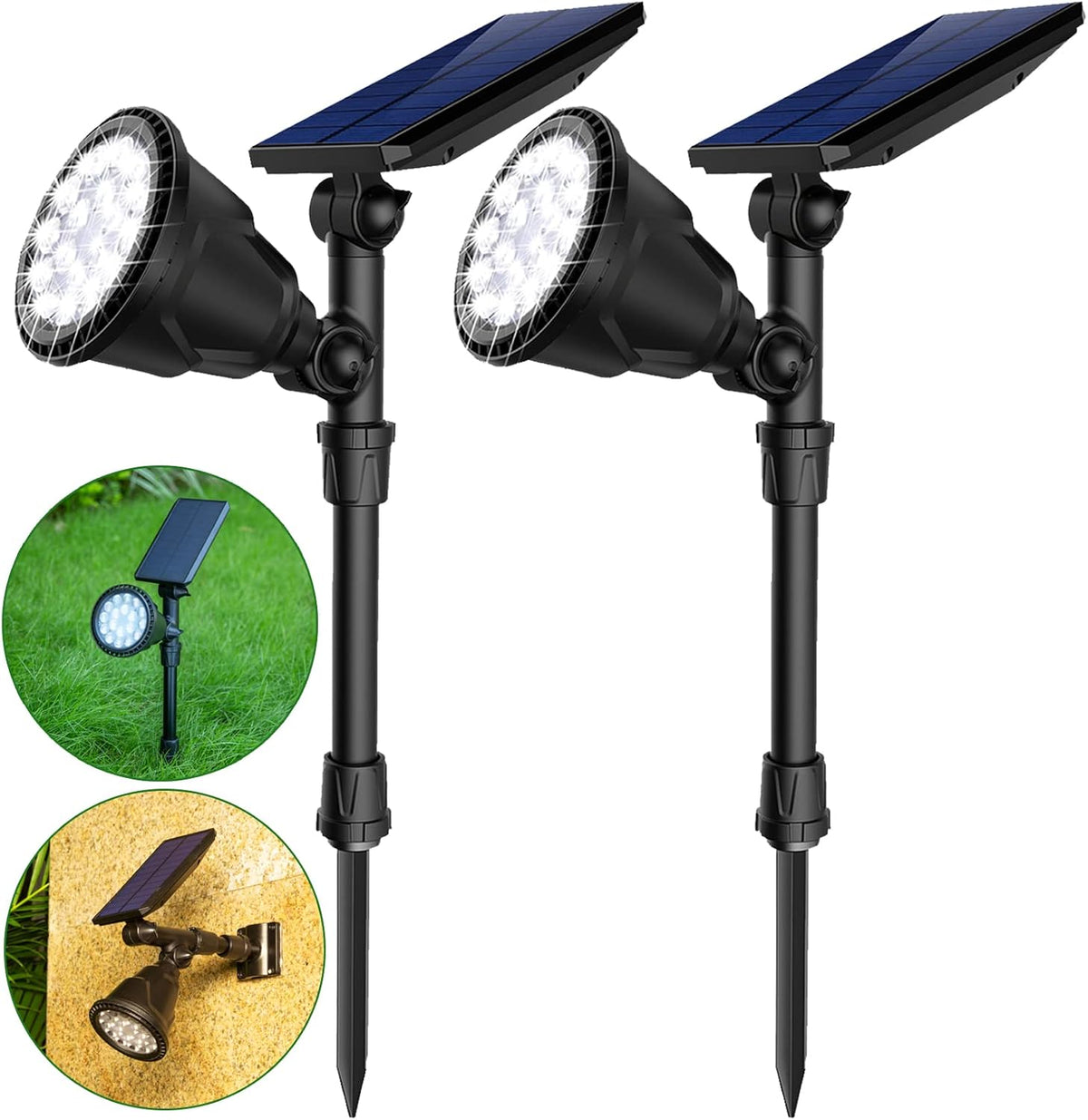 4 Pack Warm White Waterproof Solar Landscape Spotlights P477228