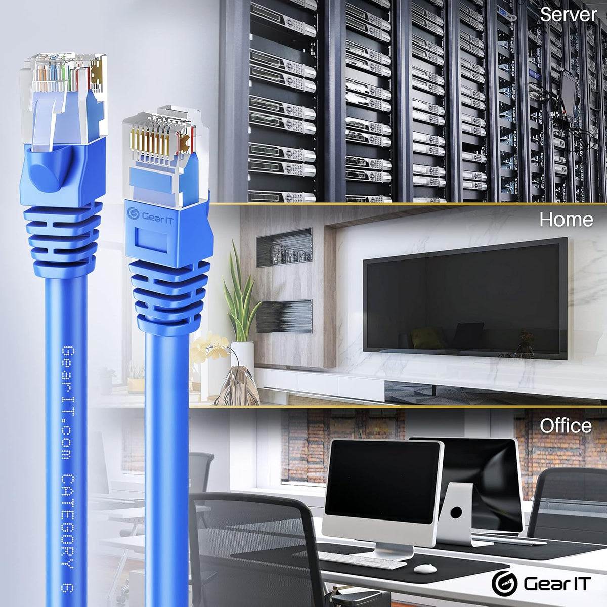 Cat 6 Ethernet Cable 1.5 ft 50-Pack Blue S365