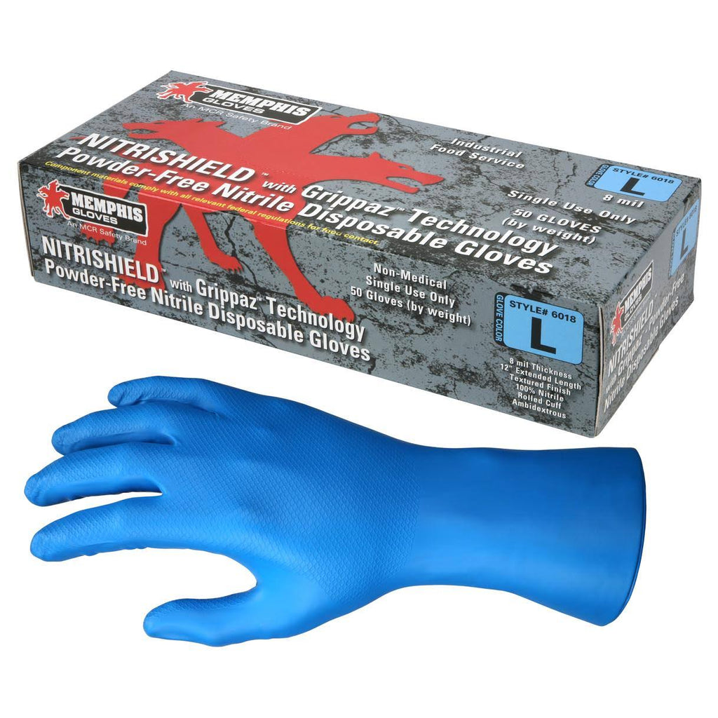 Blue Nitrile 8 mil 12 inch Work Gloves Q169182