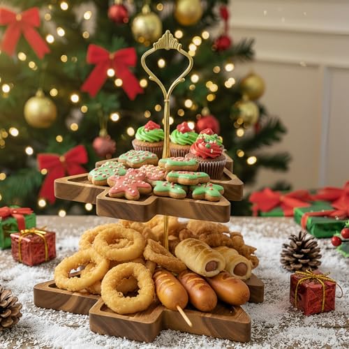 2-Tier Acacia Wood Serving Tray L262658