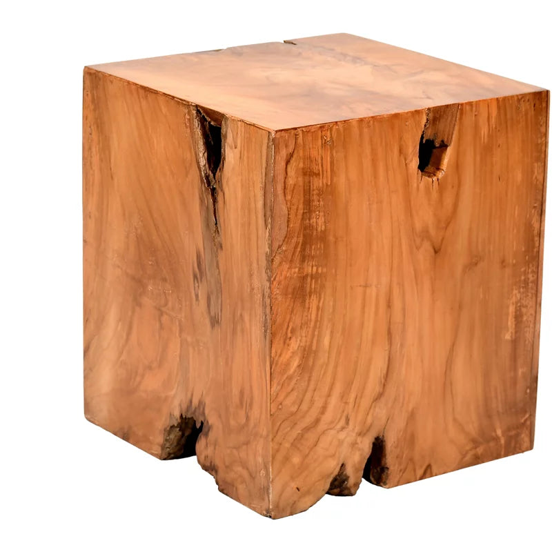 Teak Finish Outdoor Side Table Set of 2 C9884