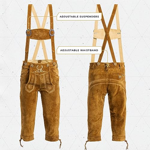 Genuine Leather Light Brown Knee Lederhosen N95577